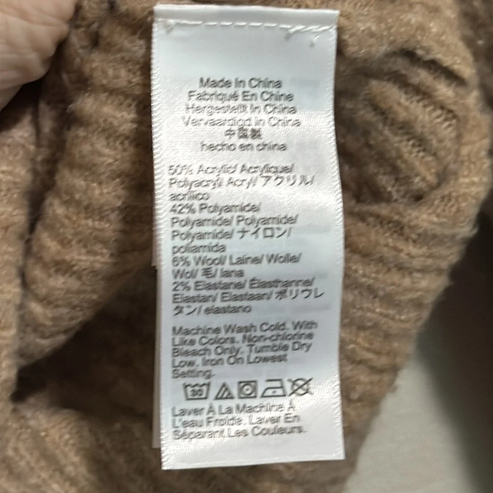 J. Crew Tan Ribbed Crew Neck Sweater